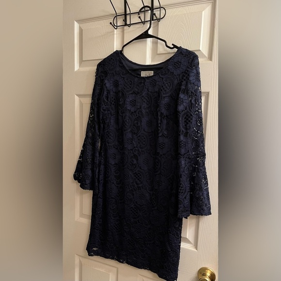 ROBBIE BEE~LACE DRESS~PULLOVER~NAVY~S - Picture 2 of 6